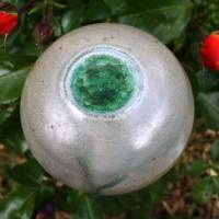 Rosenkugel  beige mit Glashäubchen Gartenkeramik für Stab Bild 4