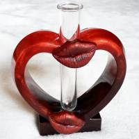 Vase "Red Lips", resinart Bild 1