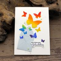 Glückwunschkarte zum Geburtstag - Briefumschlag mit Schmetterlingen, Geburtstagskarte Bild 1