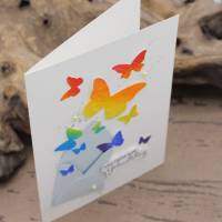 Glückwunschkarte zum Geburtstag - Briefumschlag mit Schmetterlingen, Geburtstagskarte Bild 4