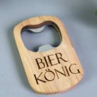 Flaschenöffner Holz graviert personalisiert Geschenk Bierkönig Bild 4