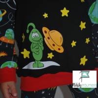 Bügelbild Alien (mehrfarbiges buntes Bügelbild) in Wunschfarben zum aufbügeln - Personalisierbares Bügelbild Bild 3