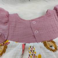 Bluse oder Kleid aus Musselin, Löwe rosa, Gr. 74-128 Bild 6