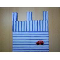 Bettutensilo, fürs Kinderbettchen, Streifen blau-weiß, 2 Taschen ca.30x36cm groß, Appli Auto Bild 1