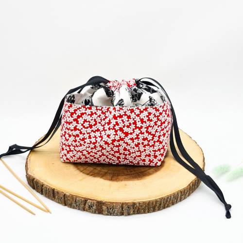 Projektbeutel, Project Bag, knitting Bag, Bobbeltasche, Wollbeutel, Aufbewahrung Strickzeug, Projekt Bag, Drawstring Bag