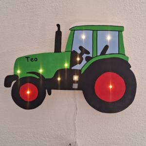 Traktor Trecker Led Schlummerlicht Nachtlicht Kinderzimmerlampe Wandlampe Schlaflampe Landwirtschaft Schlepper Landwirt Bild 1