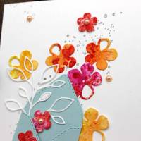 Glückwunschkarte zum Geburtstag - Briefumschlag mit farbenfrohen Blüten, Geburtstagskarte Bild 2