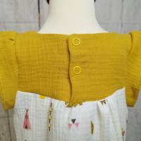 Bluse oder Kleid aus Musselin, Löwe gelb, Gr. 74-128 Bild 4