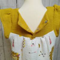 Bluse oder Kleid aus Musselin, Löwe gelb, Gr. 74-128 Bild 5
