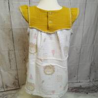 Bluse oder Kleid aus Musselin, Löwe gelb, Gr. 74-128 Bild 6