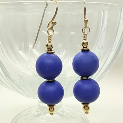 Ohrhänger Glas Gold Hämatit