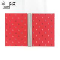 Notizbuch, Anker silber, rot blau, maritim, DIN A5, 150 Blatt Bild 4