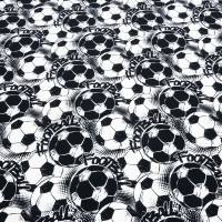 Stoff Baumwolle Jersey Team Fußball Football Soccer Design weiß schwarz Kinderstoff Kleiderstoff Bild 3