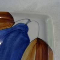 Keramik-Serviertablett mit erfrischendem Obstdekor. Handgemalt. 24 x 31 cm Bild 4