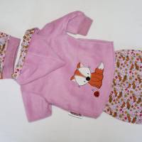 Newborn Baby Set - Babyjacke - Pumphose & Mütze Jersey Rosa Fuchs Gr. 50-62 Bild 1