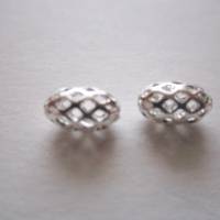 10x filigrane Perlen aus Messing 925 Sterling versilbert 8 mm x 4,5 mm Bild 2