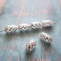 10x filigrane Perlen aus Messing 925 Sterling versilbert 8 mm x 4,5 mm Bild 4