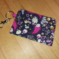 Mini-Bag, Visitenkartentasche, Sammelkartentasche - Schwarz floral Bild 1