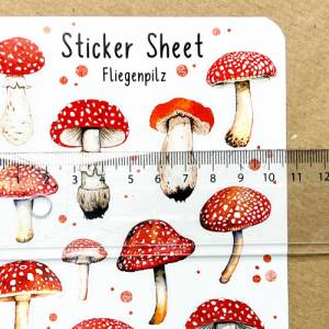 Sticker Pilze | Fliegenpilz | Herbst | Aufkleber Bulletjournal | Journal Sticker | Watercolor Bild 5