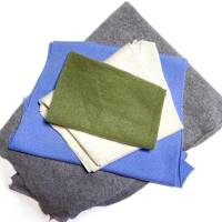 Kapuzenpullover aus 100% recyceltem Kaschmir 122/128 grau blau grün Upcycling Kaschmirpullover für Kinder Bild 4
