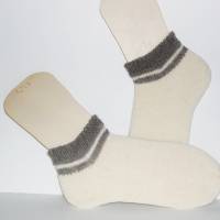 Loferl Trachtensocke Wandersocken, Sneaker-Socken, grau mit grün,kurze Sport-Socken handgestrickt, Männer Knöchelsocken, Bild 5