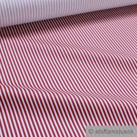 Stoff Polyester Baumwolle Satin Römerstreifen rot weiß 3 mm Bild 1