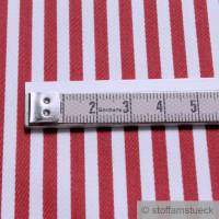 Stoff Polyester Baumwolle Satin Römerstreifen rot weiß 3 mm Bild 3