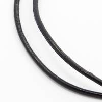 Schwarzes Lederband Halskette mit Karabinerverschluss und Verlängerungskettchen Bild 3