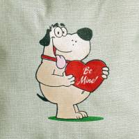 Liebesbisse: Hundemotiv Valentinskissen für Verliebte Handgemacht Bild 2