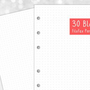 30 x gepunktetes Papier | Kalendereinlage | passend für A6 Planer | Filofax etc. Bild 1