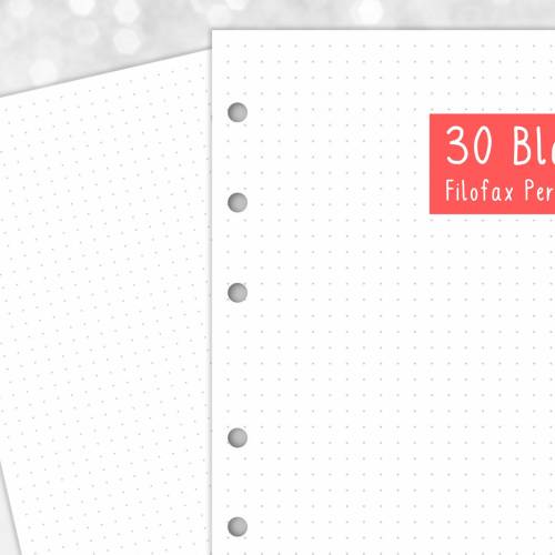30 x gepunktetes Papier | Kalendereinlage | passend für A6 Planer | Filofax etc.