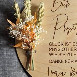 Physiotherapeutin Danke, Personalisiert, Geschenk, Wandschild mit Trockenblumen, Danke bester Physiotherapeut Bild 9