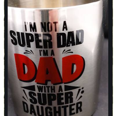 Edelstahltasse, personalisierbar SUPER DAD