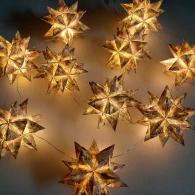  Bascettasterne Origami Bastelset 10 Sterne transparent Rosen und Ranken 5,0 cm x 5,0 cm