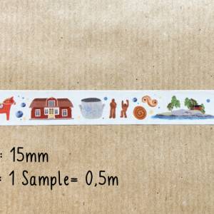 SAMPLE | Muster | Washi Tape | 1,5 cm x 50 cm | Schweden | Aufkleber | Bulletjournal | Journal Sticker | Watercolor | Pi Bild 2