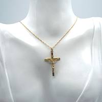 Edles venetianischer Goldkreuzkreuz Anhänger Jesus mit Goldkette Bild 5
