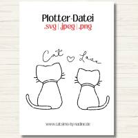 Plotterdatei "Cat Love" | SVG JPEG PNG Bild 2