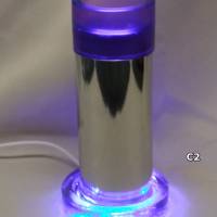 Epoxidharz Lampe in Chrome für USB mit Schalter aus recycelten Möbelfüßen Bild 2