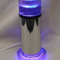 Epoxidharz Lampe in Chrome für USB mit Schalter aus recycelten Möbelfüßen Bild 4
