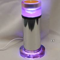 Epoxidharz Lampe in Chrome für USB mit Schalter aus recycelten Möbelfüßen Bild 6
