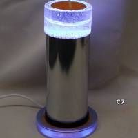 Epoxidharz Lampe in Chrome für USB mit Schalter aus recycelten Möbelfüßen Bild 7