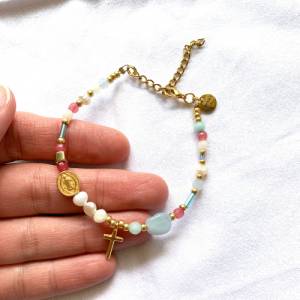 Christliches Armband, moderner religiöser Schmuck, buntes Armband mit Kreuz, Geschenk zur Taufe, Kommunionsgeschenk, Hoc Bild 6
