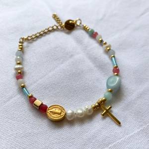 Christliches Armband, moderner religiöser Schmuck, buntes Armband mit Kreuz, Geschenk zur Taufe, Kommunionsgeschenk, Hoc Bild 7