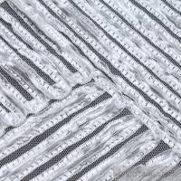 Stoff Polyamid Polyester Elastan Tüllspitze weiß Raute Bändchen elastisch weich Bild 3