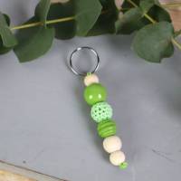 Schlüsselanhänger Taschenanhänger Holzperlen grün natur #2 Bild 3