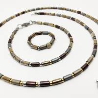 Handgemachtes Schmuckset aus Glasperlen Unikat Schmuckstücke: Armband Ring Halskette Bild 2