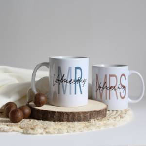 Geschenk zur Hochzeit| Kaffeebecher |  Mr and Mrs Bild 1