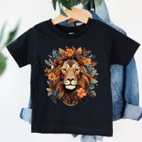 Bügelbild Löwenkopf Blätter Herbstlich Löwe verschiedene Größen Bild 1