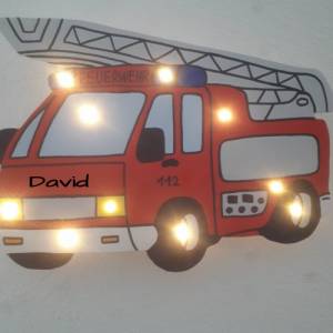 LED Wandlampe Feuerwehr Auto Feuerwehrwagen Schlummerlicht Schlaflicht Schlaflampe Wandlampe Bild 1