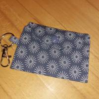 Mini-Bag, Visitenkartentasche, Mini-Geldbeutel - Blau mit Retrokreisen Bild 1